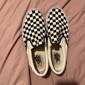 Vans Slip-On Checkerboard Sneakers - Black & White